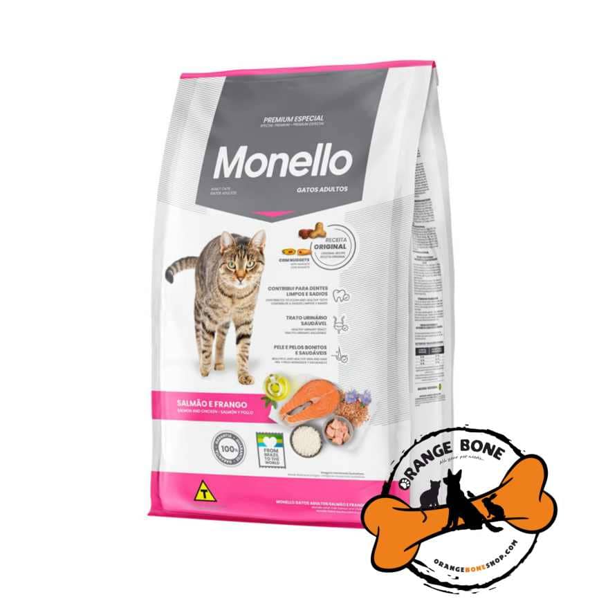 غذا خشک گربه بالغ مونلو طعم سالمون و مرغ (1کیلو)