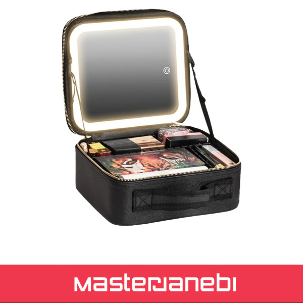 کیف لوازم آرایش با آینه چراغ دار گرین لاین Green Lion Makeup Organizer GNMAKEORGBK