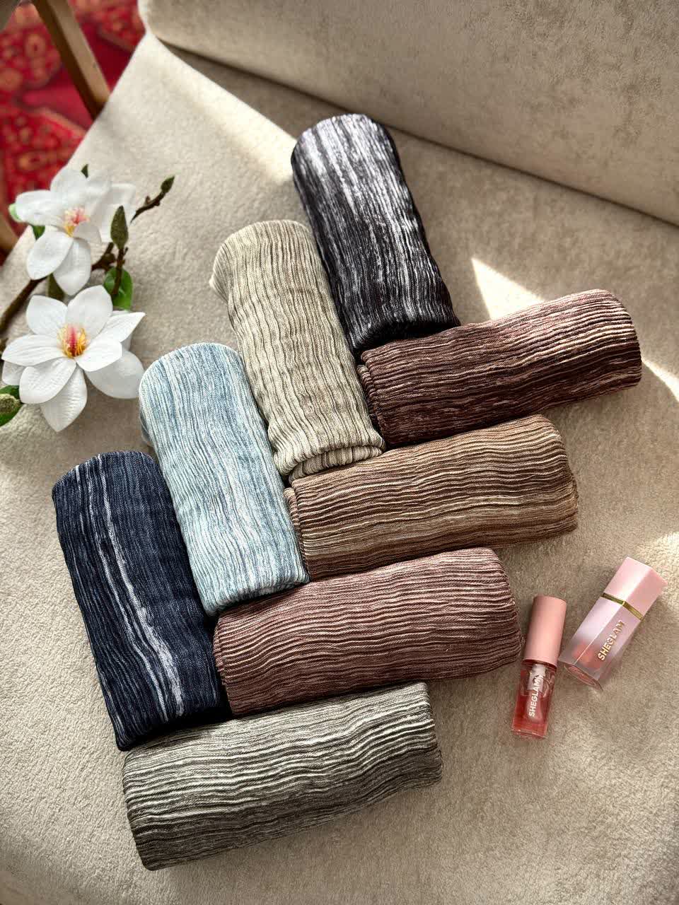 شال نخی پلیسه (رنگبندی)