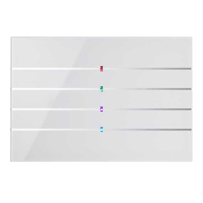 کلید هوشمند QUBIK LINE Glass keypad 8 buttons - white