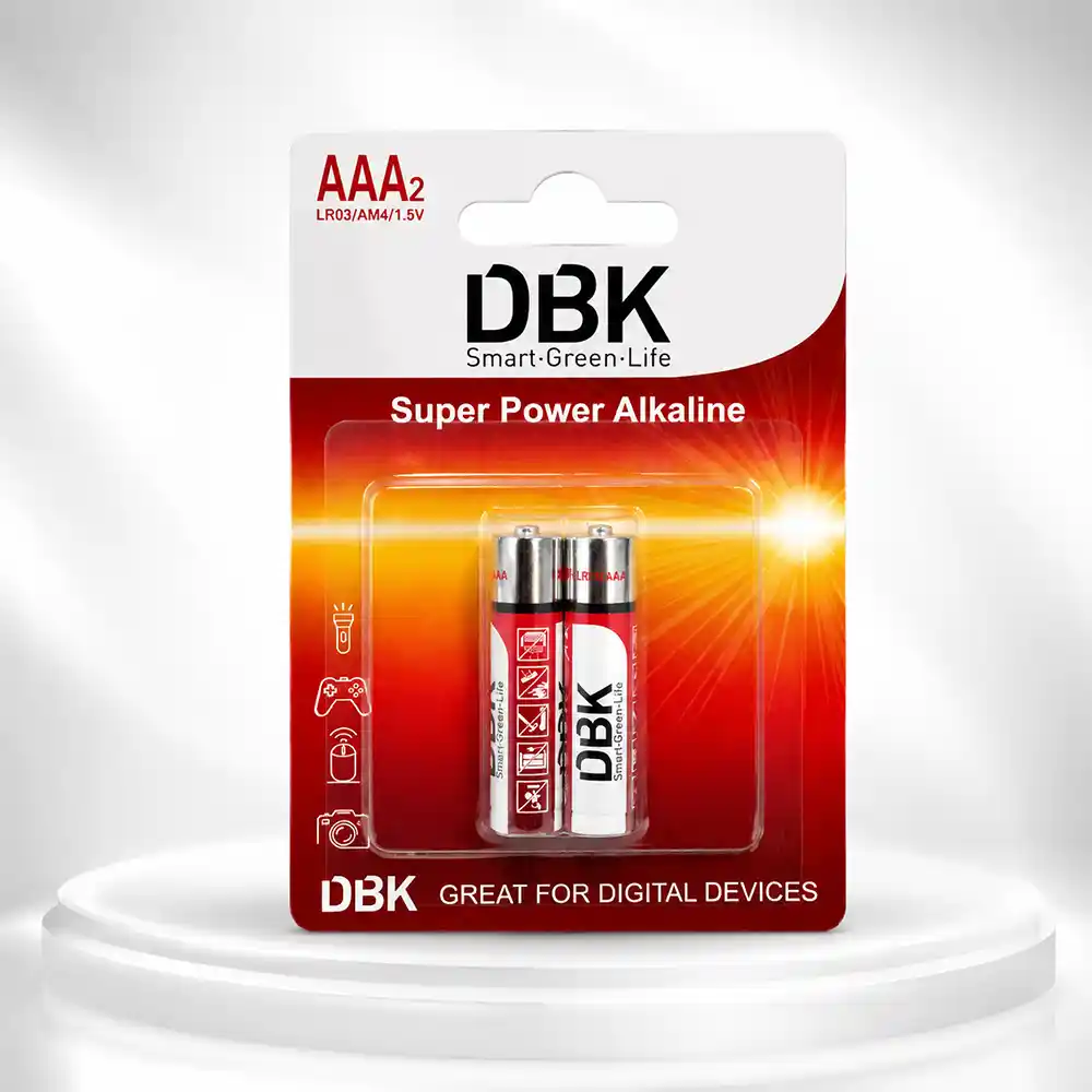 باتری نیمقلمی آلکالاین DBK مدل AAA بسته ۲ عددی