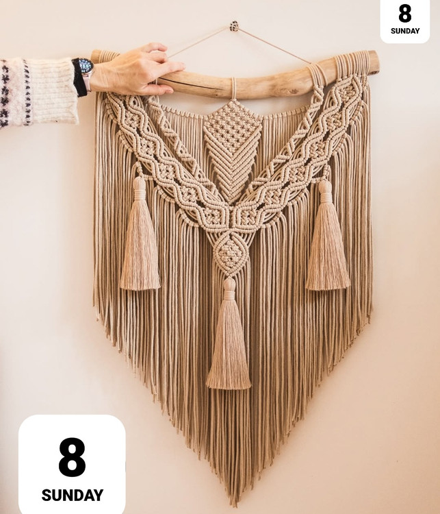 دیوارکوب مکرومه کد 203 برند گره چی و رنگ دلخواه