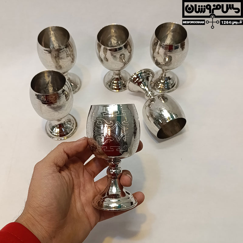 گیلاس مسی سایز ۲ مدل ساسی ست 6 تایی