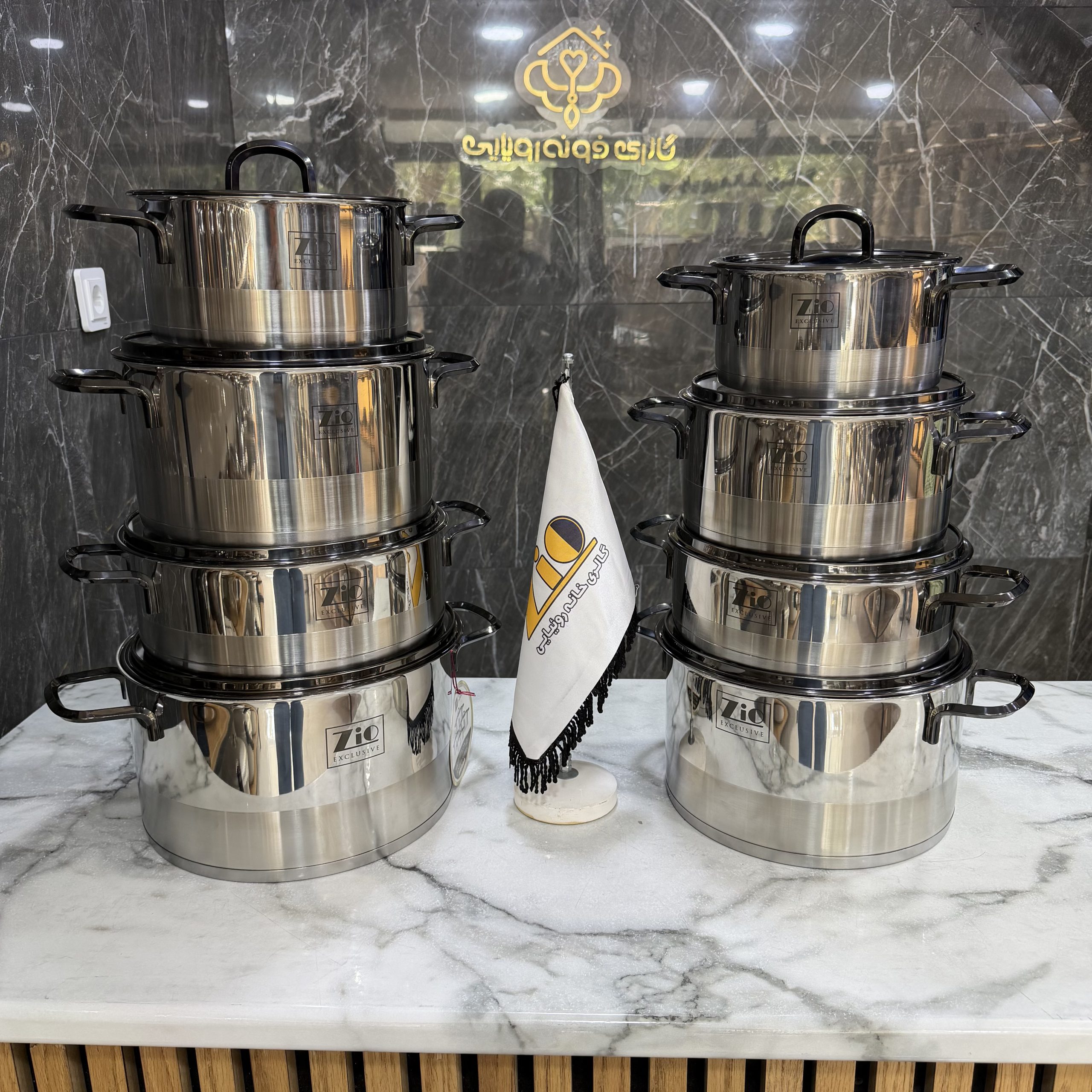 ست قابلمه استیل ۸ پارچه دودی