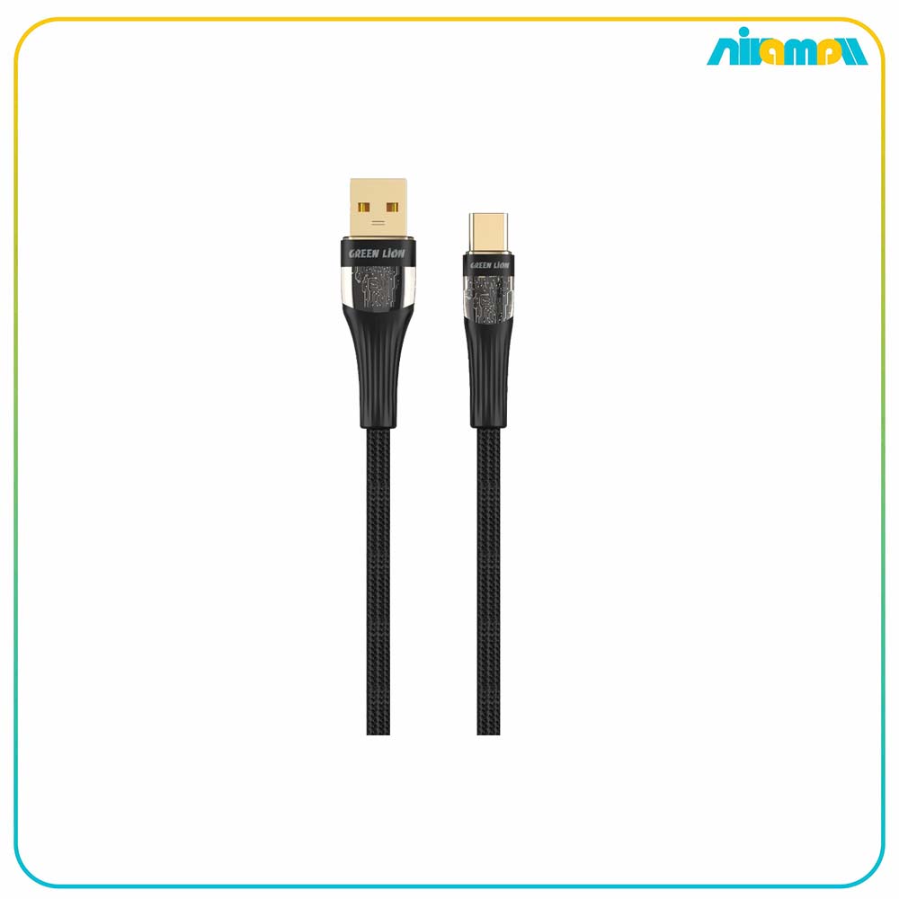 کابل تبدیل شفاف USB-A به USB-C گرین لاین مدل Transparent