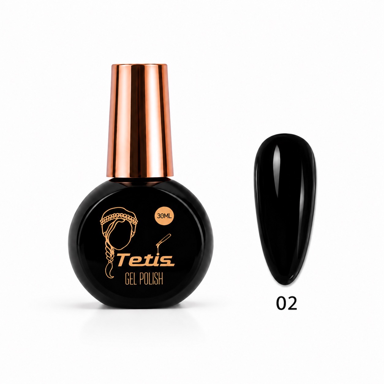 لاک ژل سفید ۳۰ میل تتیس Tetis - کد ۲
