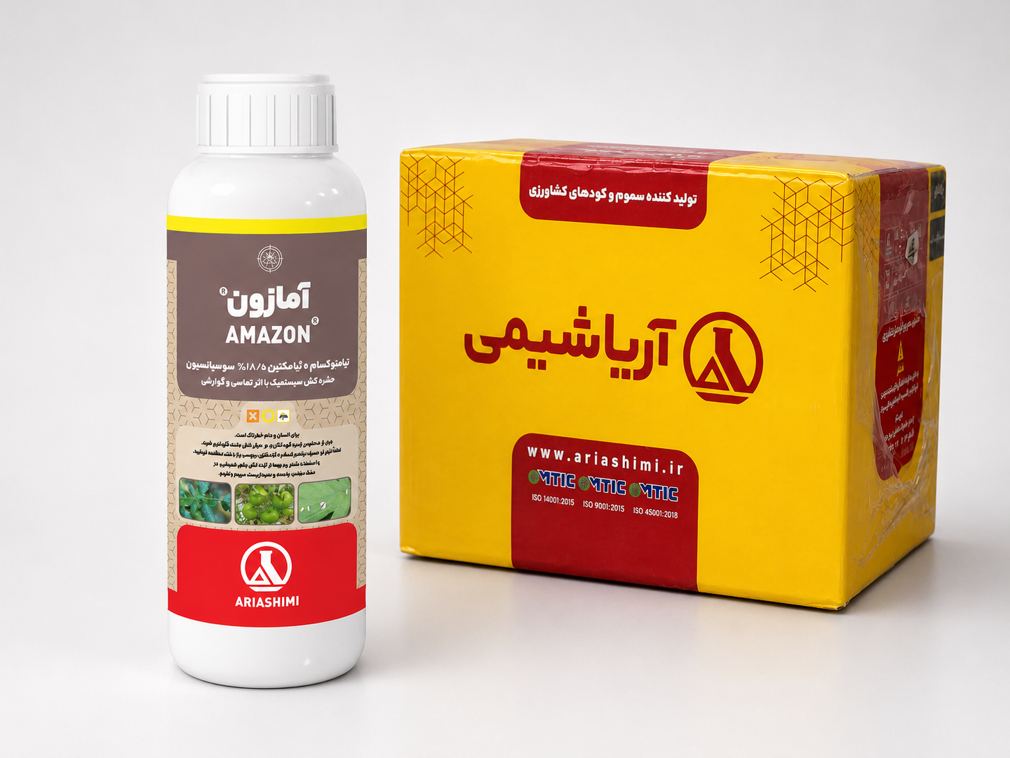 حشره‌کش تیامتوکسام آبامکتین آریاشیمی ۱۸.۴٪ SC ۱ لیتری (فروش عمده - کارتن ۱۲ عددی)