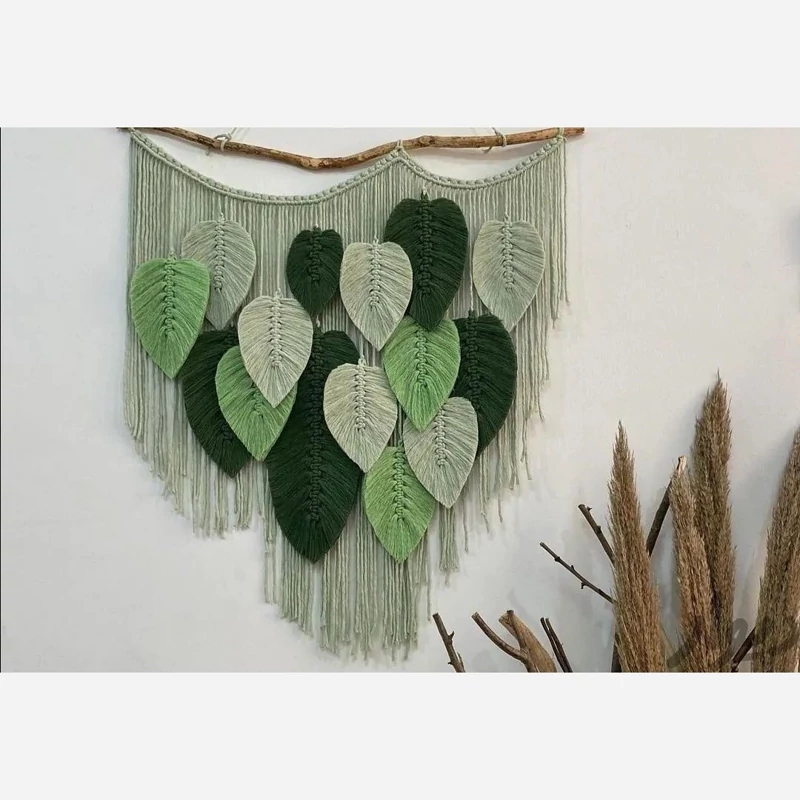 دیوارکوب سبز مکرومه آرت بیوتی