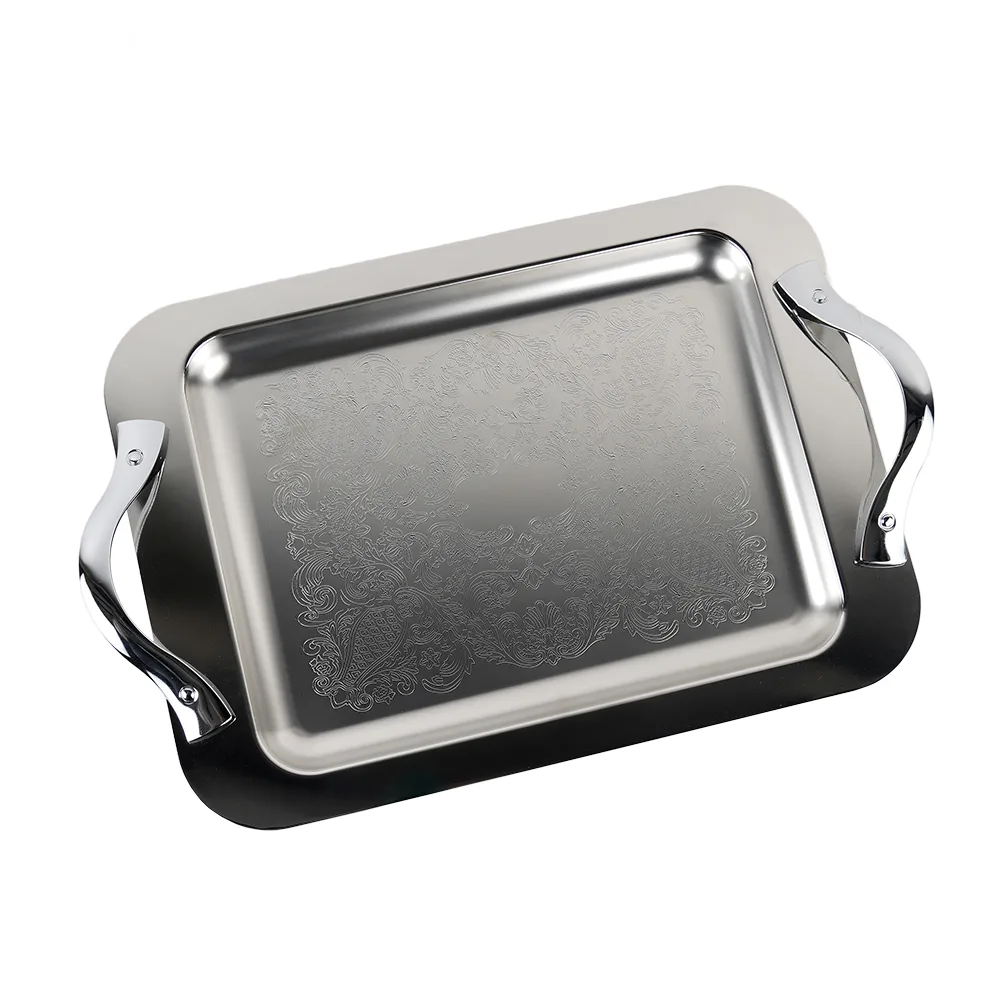سینی استیل متوسط گلدار SOLE- 1227P