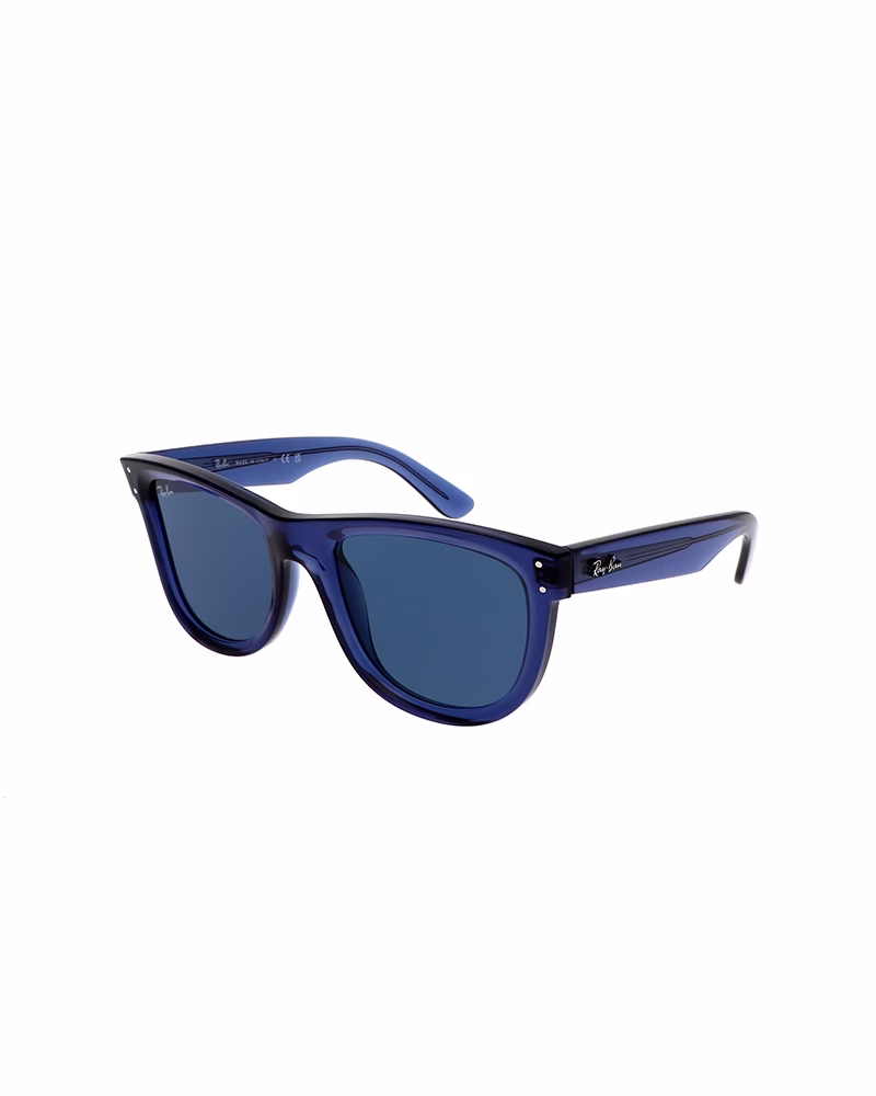 عینک آفتابی اورجینال اسپرت ریبن مدل RayBan RBR0502S WAYFARER REVERSE - فريم آبي شيشه اي عدسي آبي
