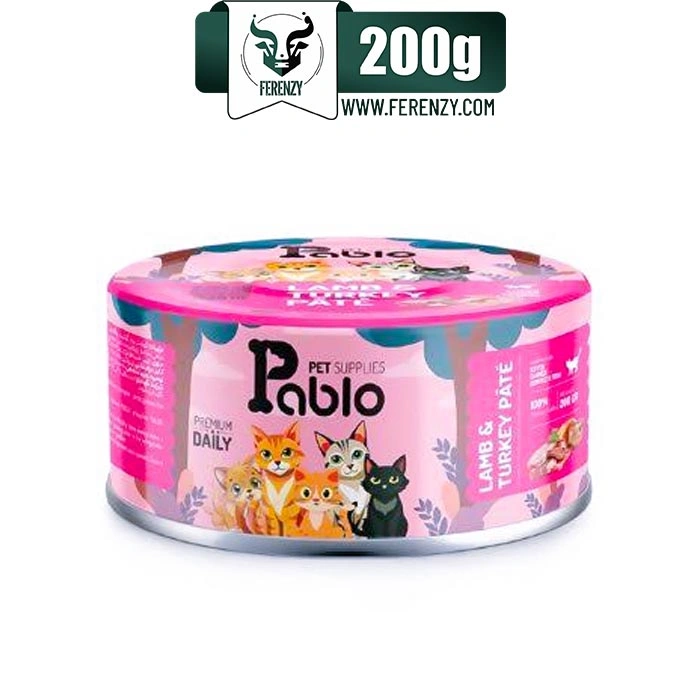 کنسرو بچه گربه پابلو طعم بره و بوقلمون مدل کیتن پته وزن 200 گرم Pablo Pet Supplies