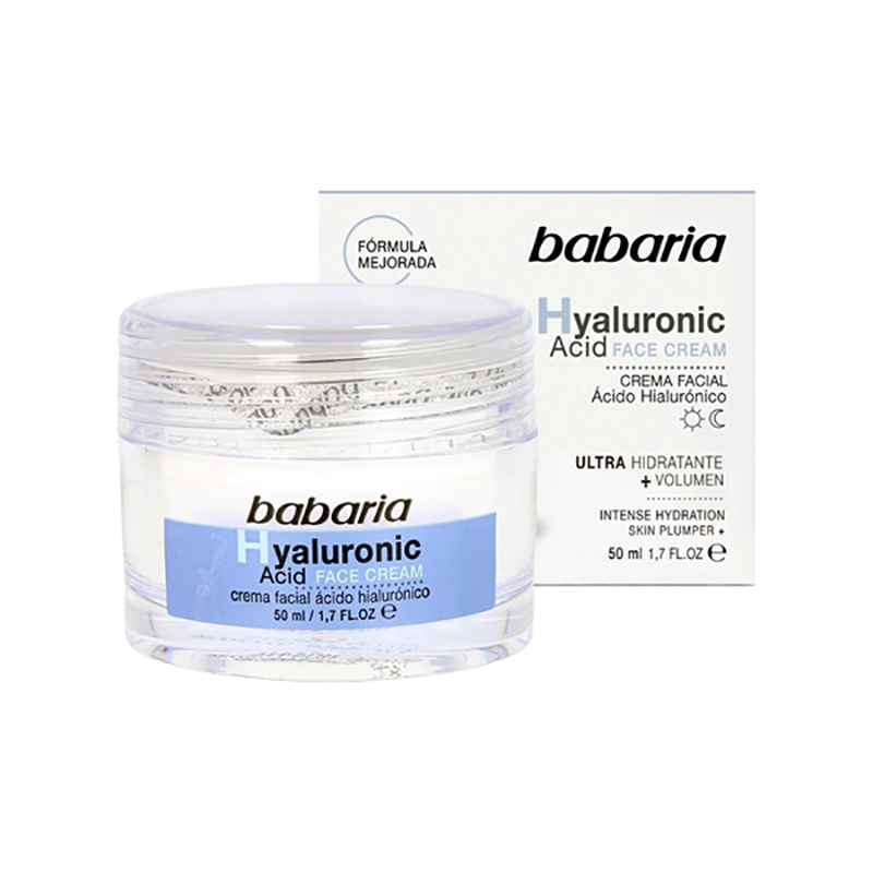 ژل کرم آبرسان و ضد چروک 48 ساعته حاوی هیالورونیک Hyaluuronic Acid باباریا Babaria اسید 50 میل