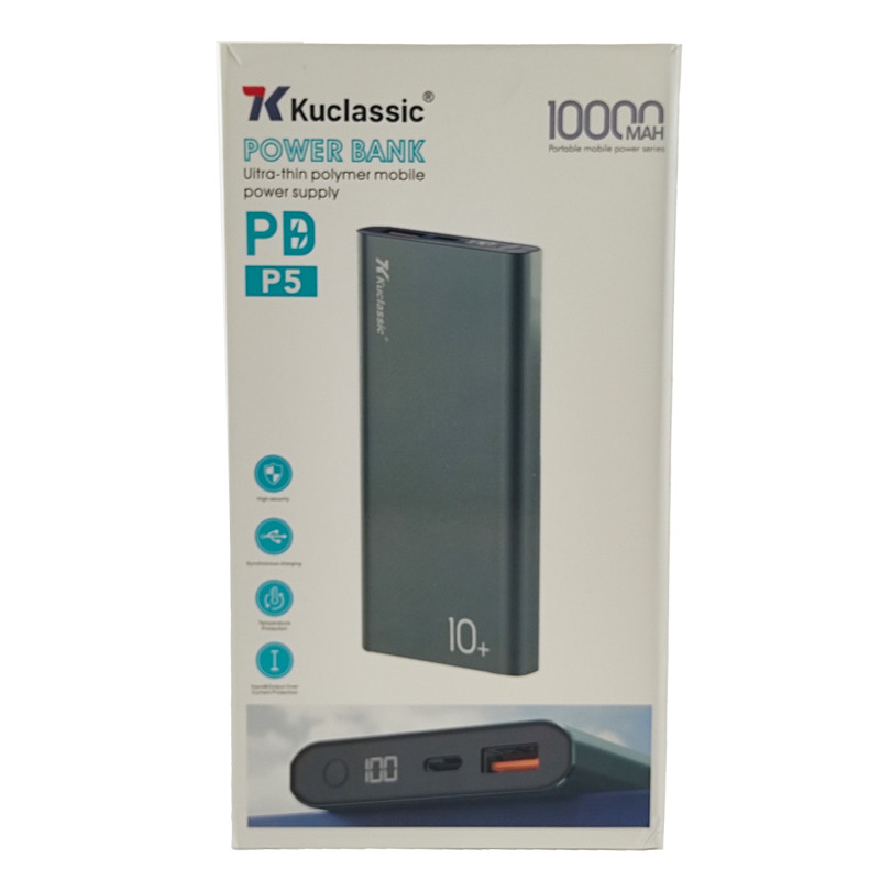 پاوربانک شارژ سریع  مدل Kuclassic P5 ظرفیت 10000 میلی آمپر