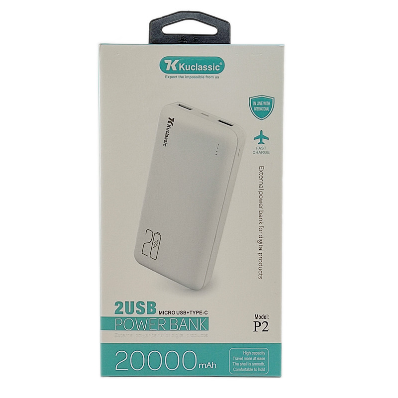 پاوربانک KuClassic مدل P2 ظرفیت 20000 میلی آمپر