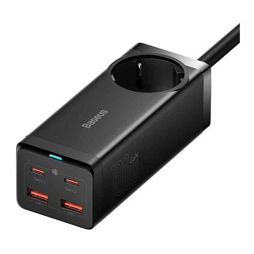 شارژر رومیزی باسئوس مدل PSZM000401 ظرفیت 100 وات 4 پورت