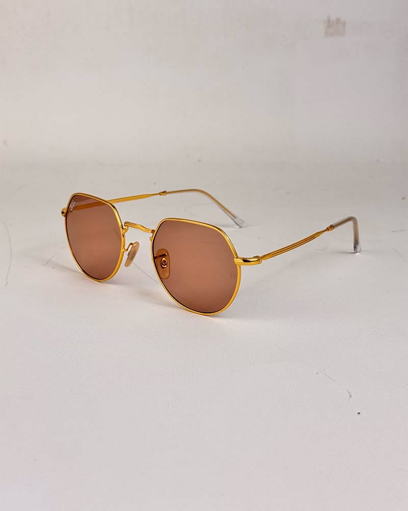 عینک آفتابی اسپرت ریبن مدل RayBan RB3565 JACK - فريم طلايي عدسي صورتي