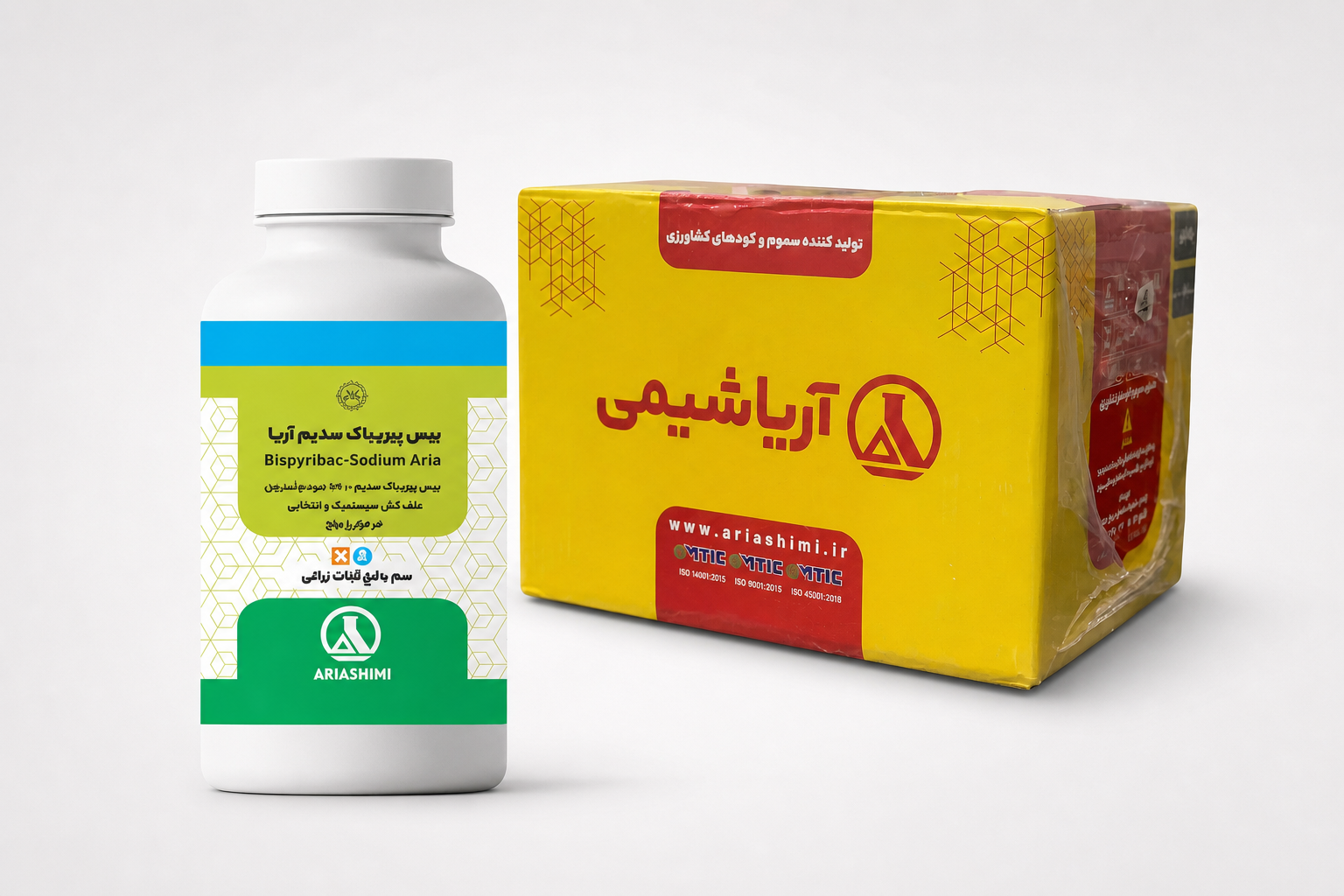 علف کش بیس پیریباک سدیم ۴۰٪ SC آریاشیمی – بطری ۲۵۰ سی‌سی (فروش عمده – کارتن ۴۸ عددی)