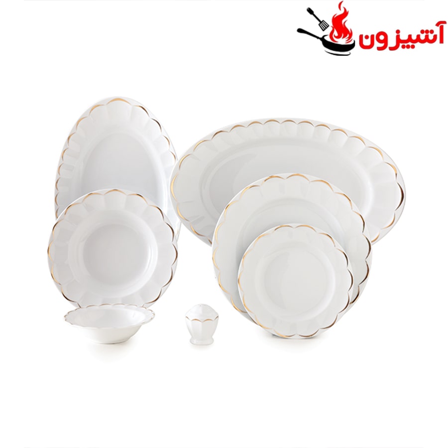 سرویس 103 پارچه 12 نفره طرح نارسیس طلایی