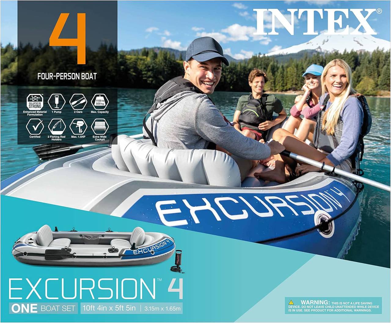 قایق بادی 4 نفره اینتکس مدل اکسکروژن (EXCURSION)68324
