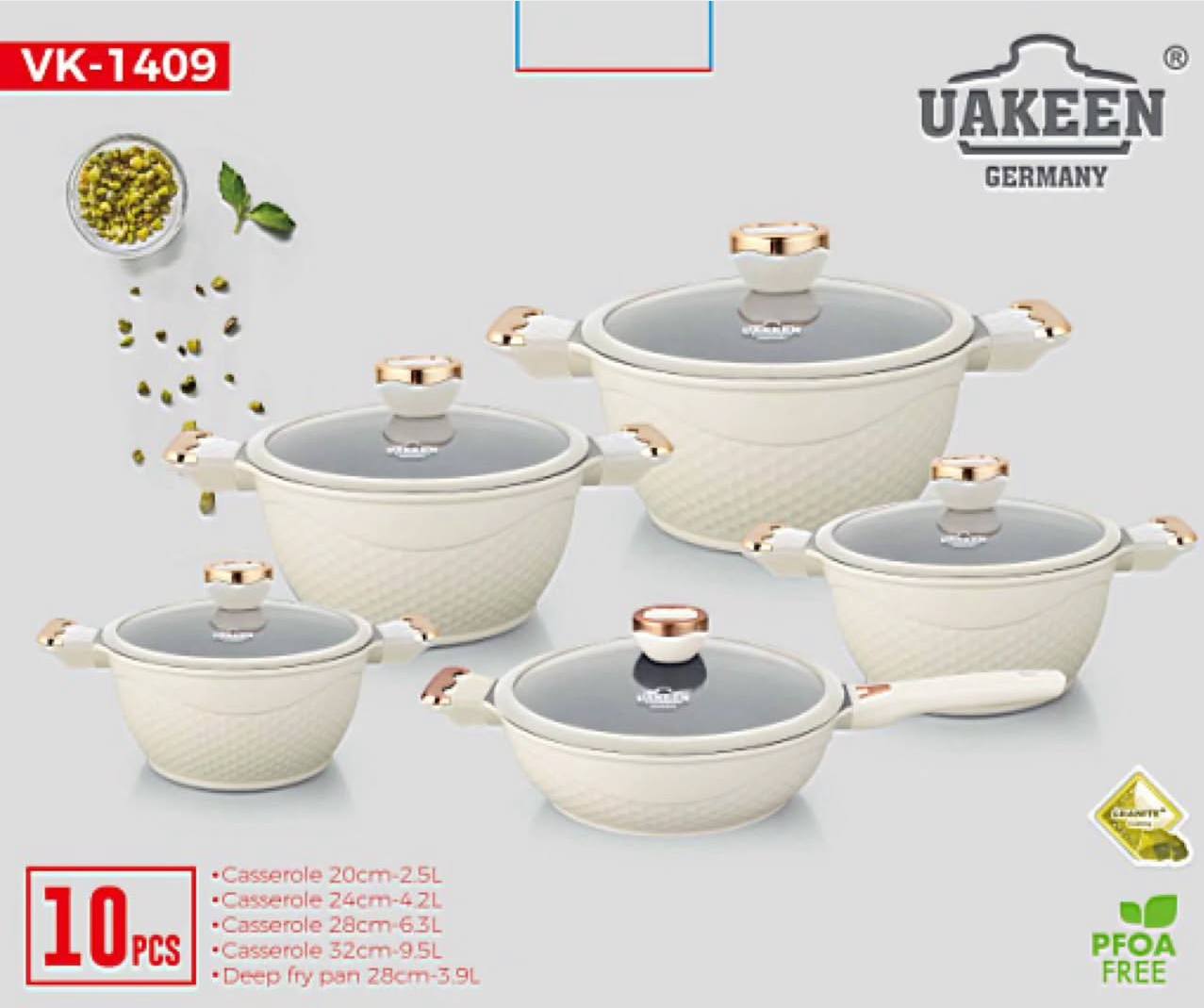 سرویس قابلمه 10 پارچه UAKEEN آلمان مدلvk-1409