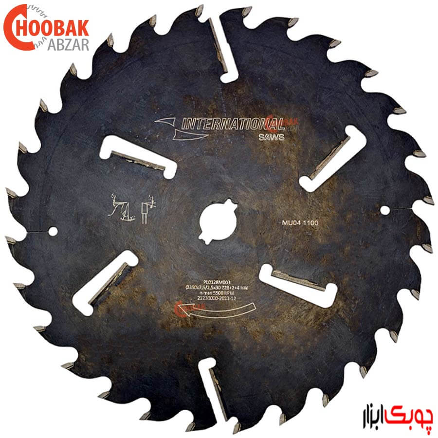 تیغ اره شکاری چوب بر 350*28 4+2 اینترنشنال کد MU041100