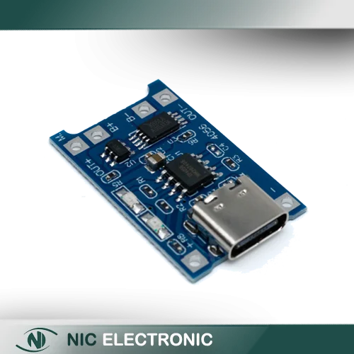 ماژول شارژر باتری لیتیومی 1 آمپر TP4056 Type C دارای محافظ
