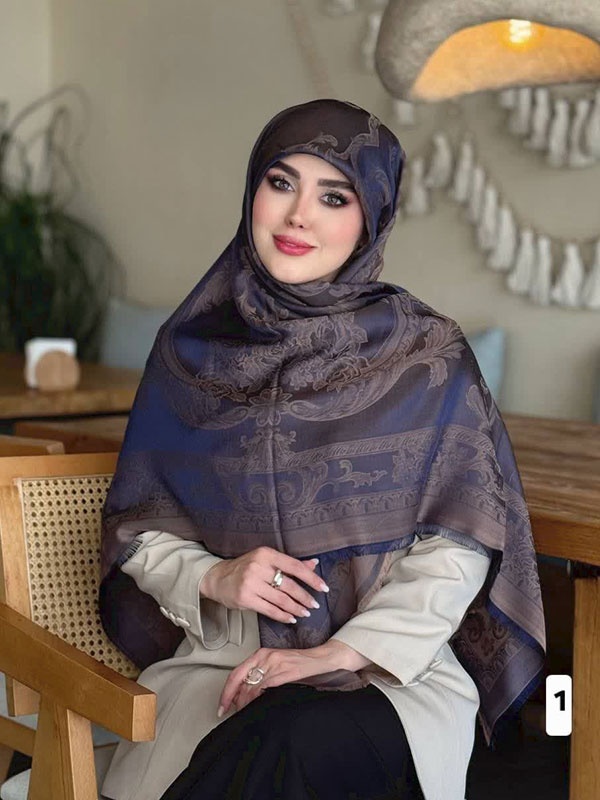 روسری ابریشم ژاکارد کد ۹۸۴