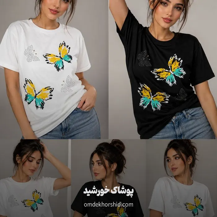 تیشرت پروانه ویسکز۱۰۰درصد