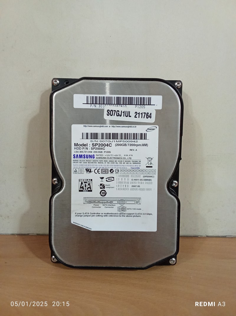 هارد سامسونگ 200GB مدل SP2004C- استوک