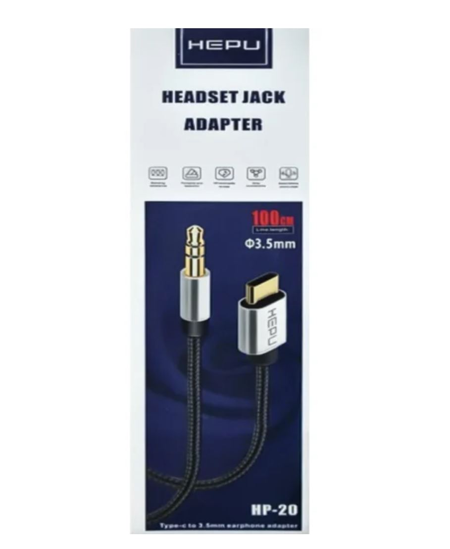 کابل تبدیل تایپ سی به AUX (جک ۳.۵ میلیمتری) Hepu HP-20