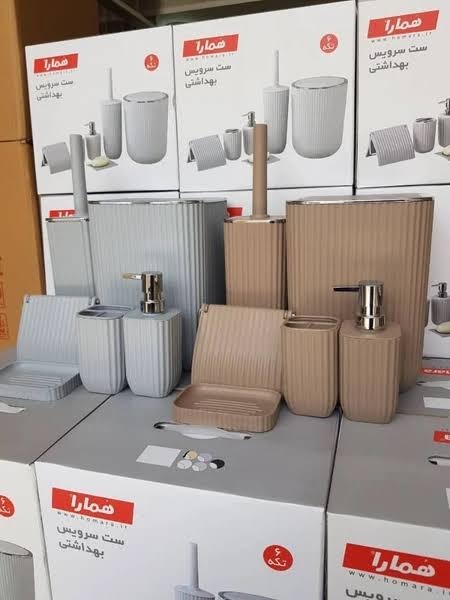 ست بهداشتی بادبزنی چهارگوش ۶ تکه