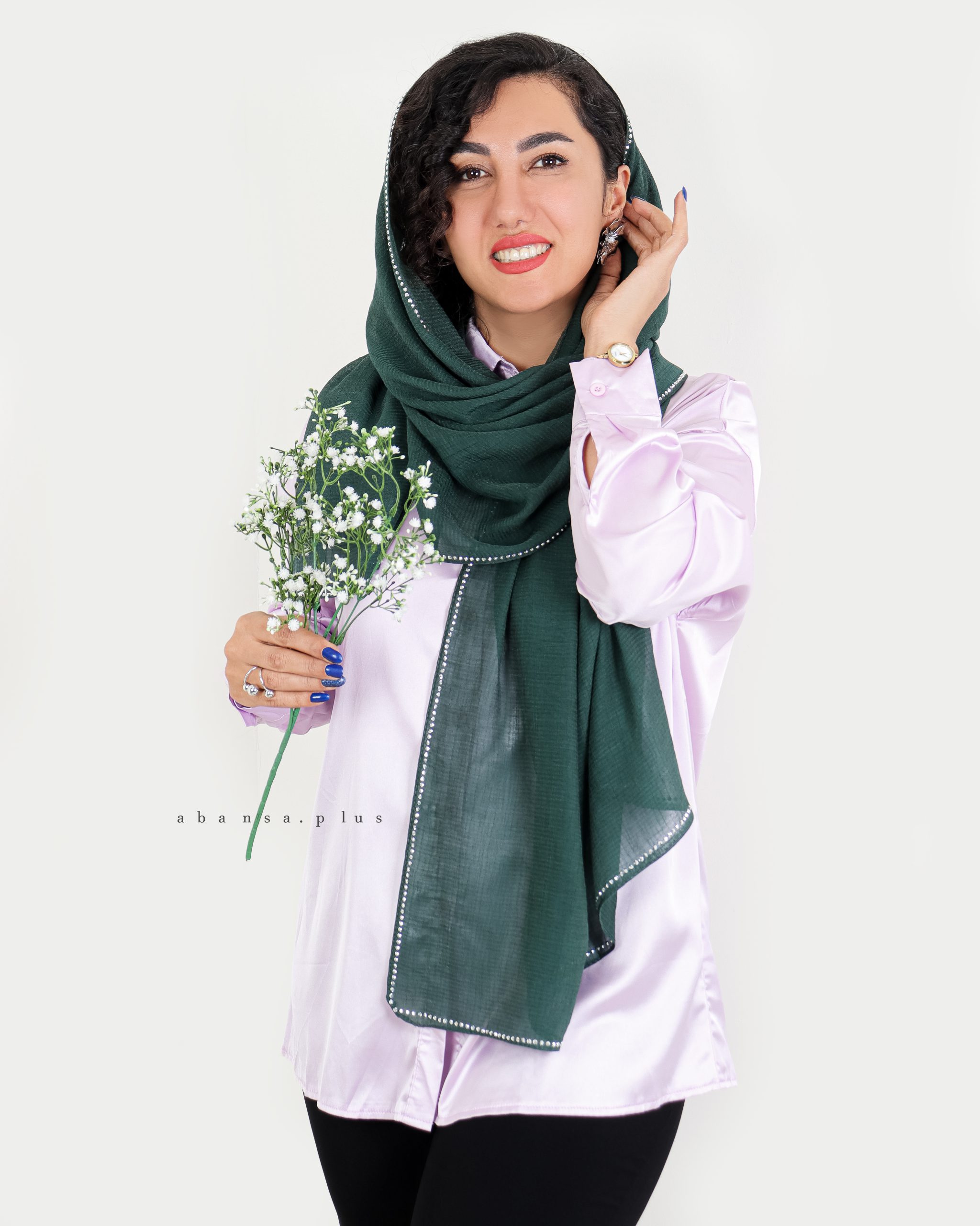 شال خاویار لبه نگین
