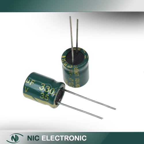 خازن الکترولیتی 330UF/35V-10X13-105C-GREEN