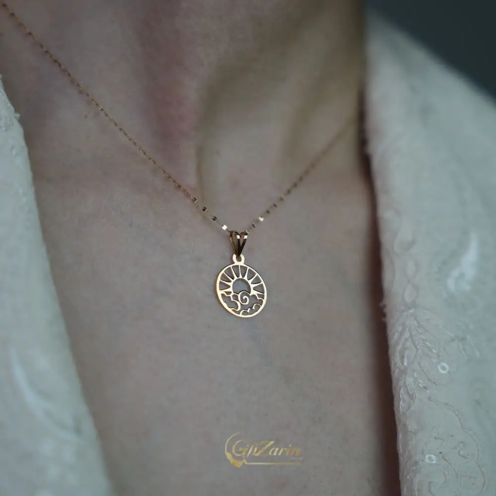 گردنبند طلا خورشید و ابر N33