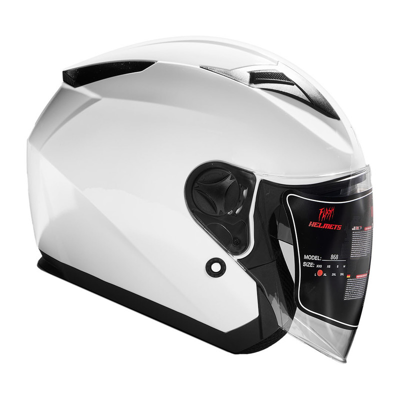 کلاه کاسکت بدون فک فلش مدل 868 glossy white