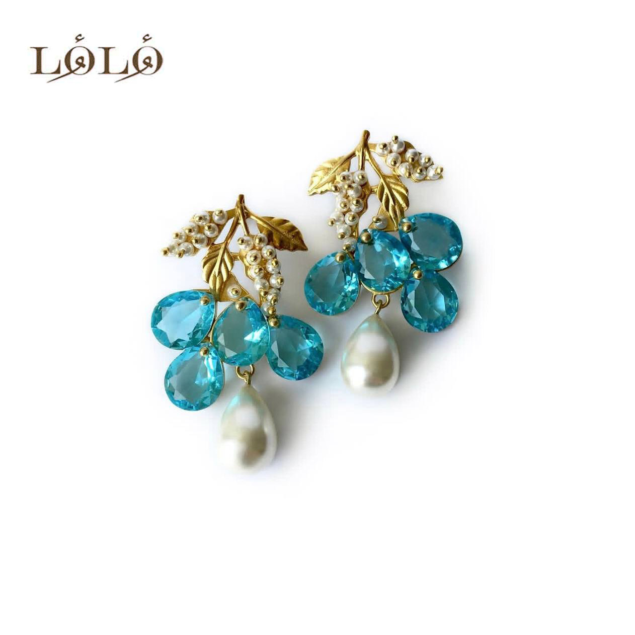 گوشواره نقره خوشه آبی