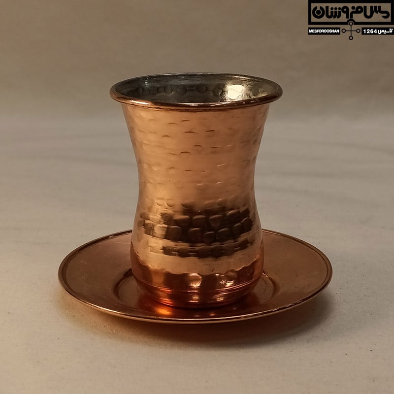 استکان نلبکی مسی زنجان چکشی نانو مدل چای