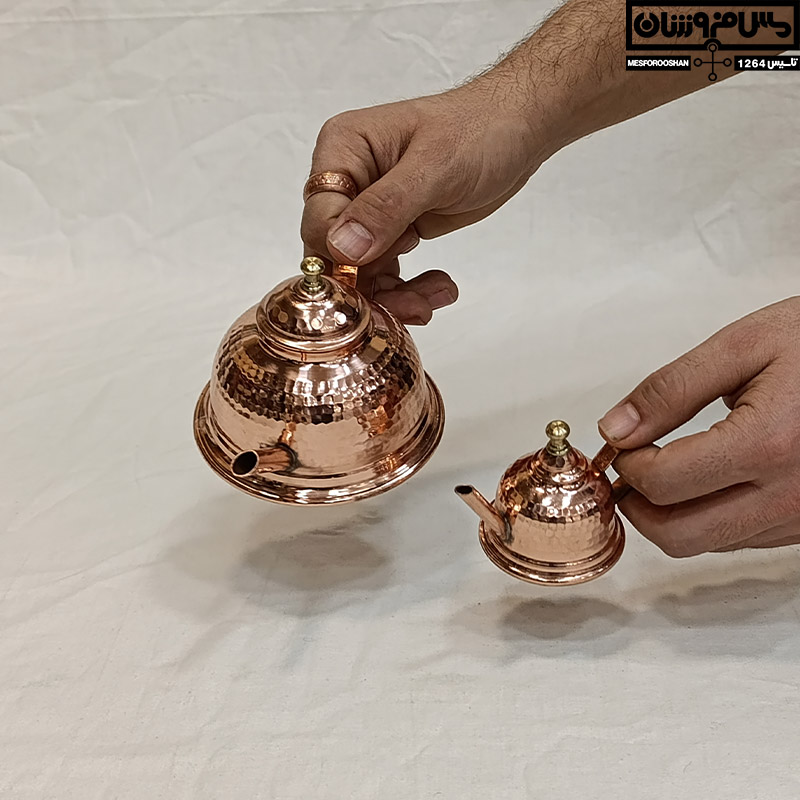 زعفران دم کن دستساز مسی مدل گلربرگ