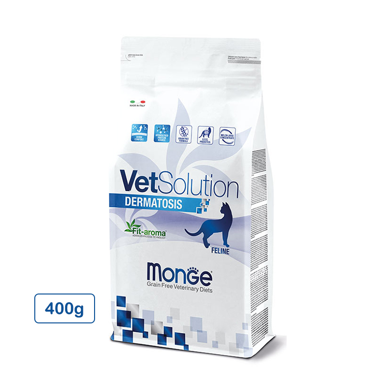 غذای خشک درمانی گربه مدل درماتوسیس (پوست و مو) 400 گرم Dermatosis Feline