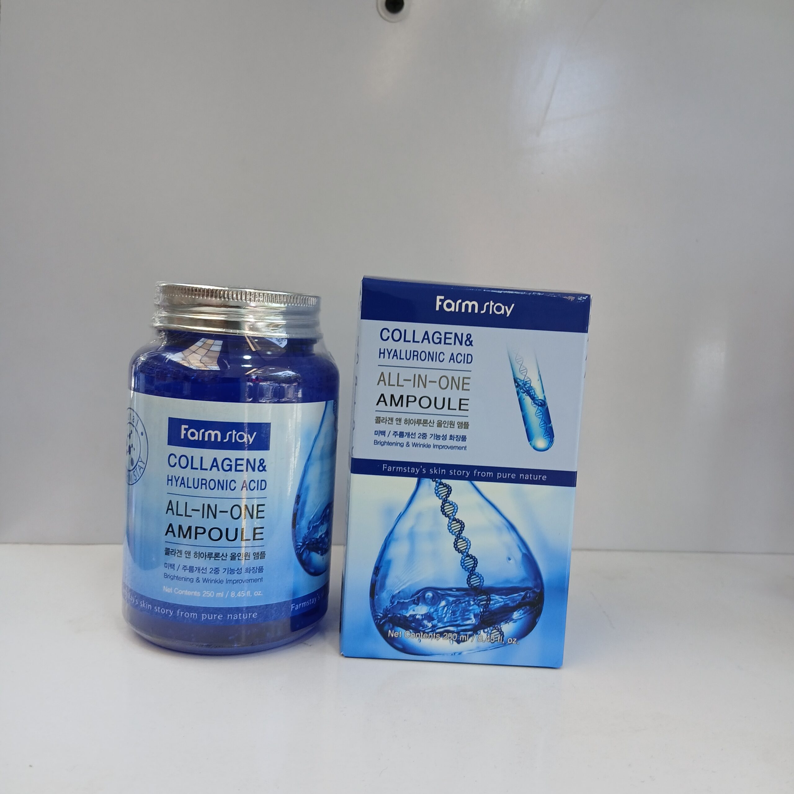 آمپول کلاژن و هیالورونیک اسید فارم استی Farmstay Collagen and Hyaluronic Acid Ampoule حجم 250میل