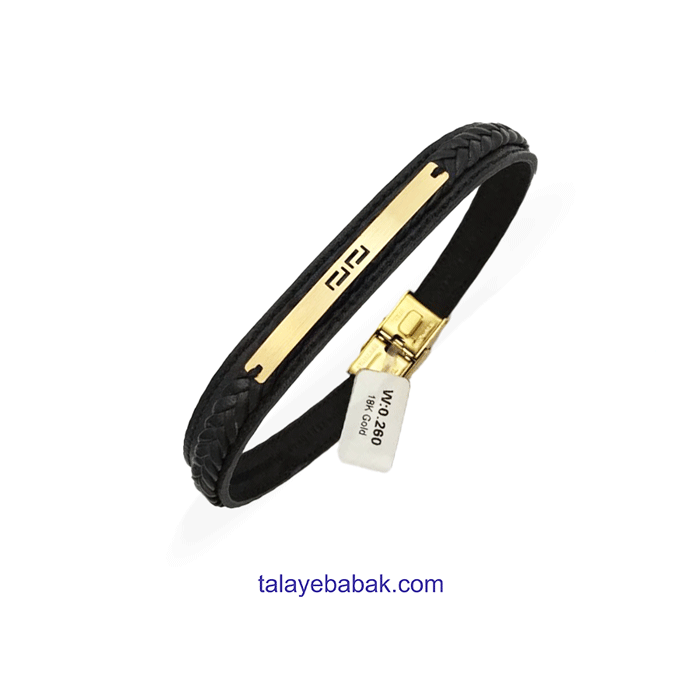 دستبند چرم و طلا DM028