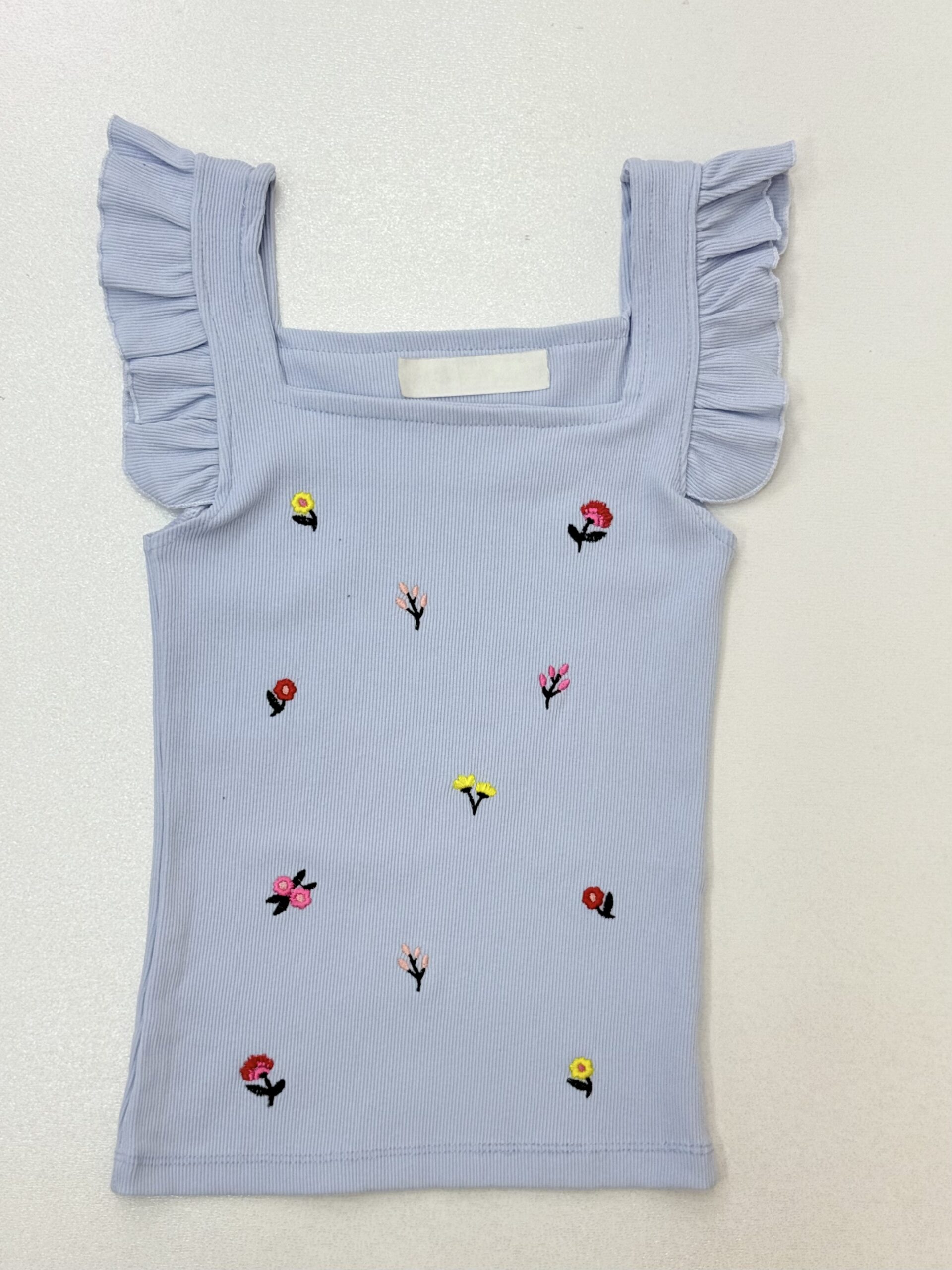 تاپ گلدوزی گل - آبی