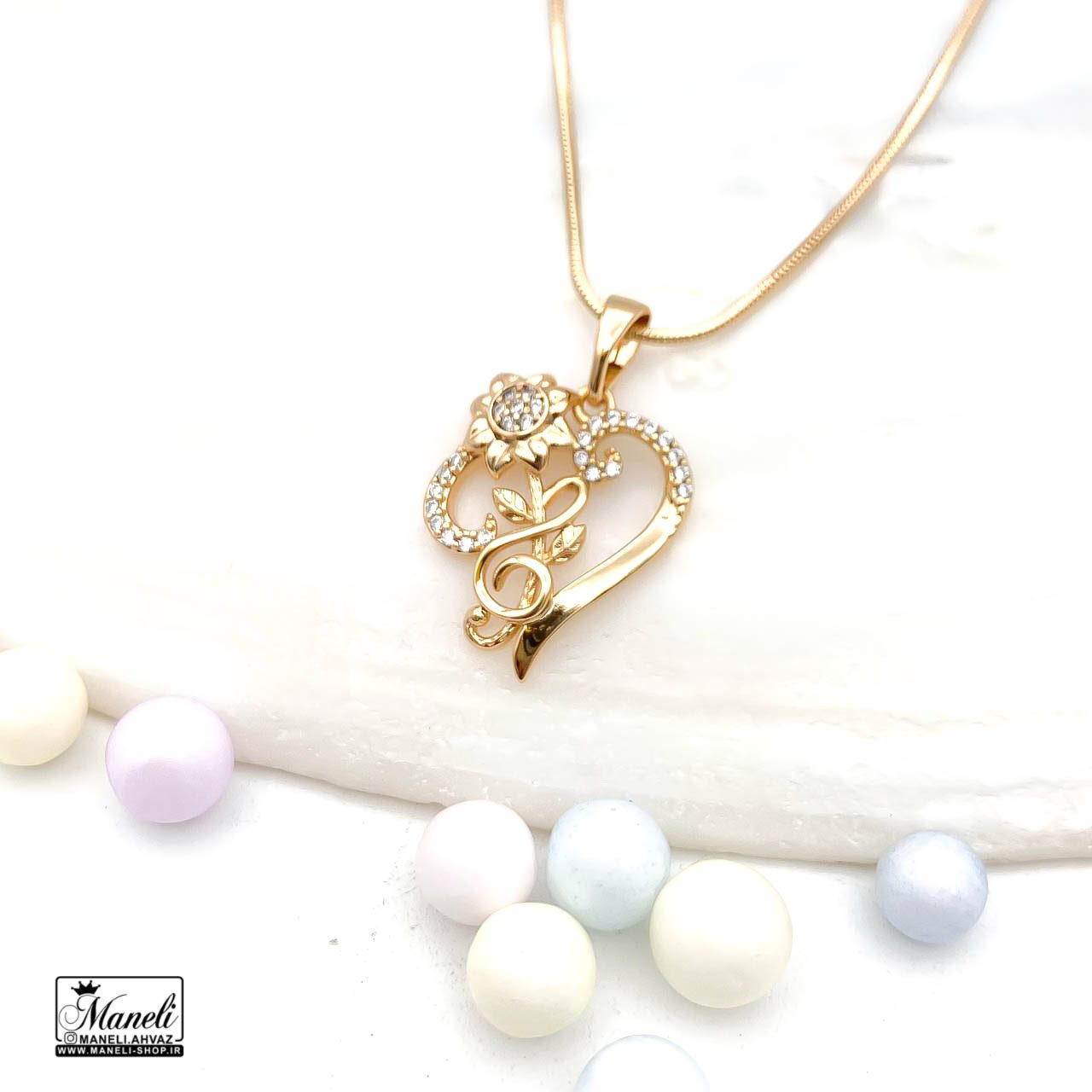 گردنبند زنانه ژوپینگ طرح گل