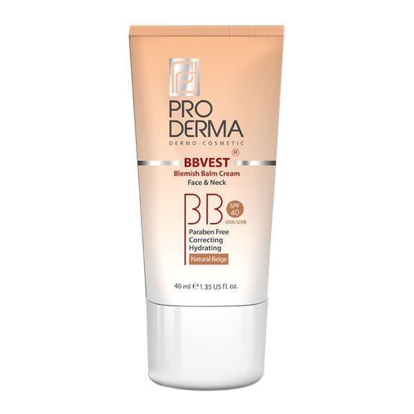 کرم مرطوب کننده رنگی با spf40 بژ طبیعی پوست چرب و جوش دار پرودرما