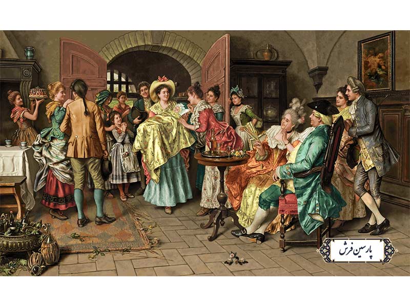 نخ و نقشه تابلو فرش طرح تولد نوزاد - کد NF2328