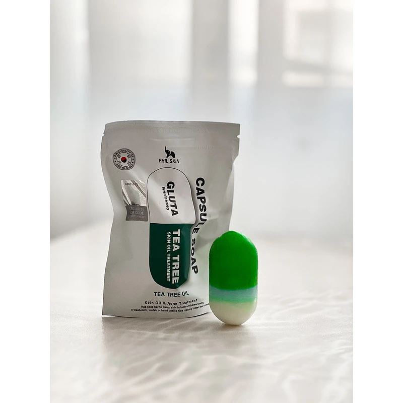 صابون کپسولی چای سبز پاککننده، کنترلکننده چربی و شادابکننده پوست