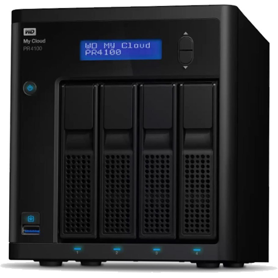 ذخیره ساز تحت شبکه Western Digital مدل WD My Cloud PR4100 WDBNFA0160KBK 4-Bay ظرفيت 16 ترابايت (بدون دیسک - بدون کارتن- آنباکس شده)