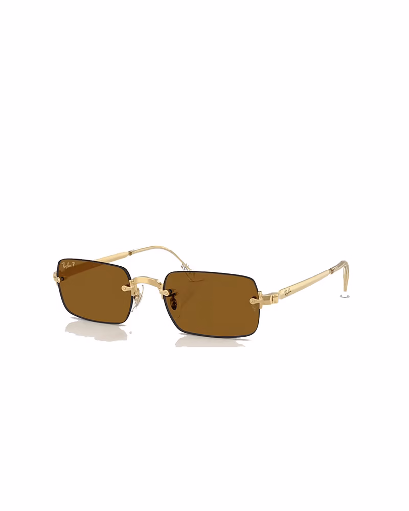 عینک آفتابی اورجینال زنانه ریبن مدل RayBan RB3928 - بدون فريم دسته طلايي عدسي قهوه اي