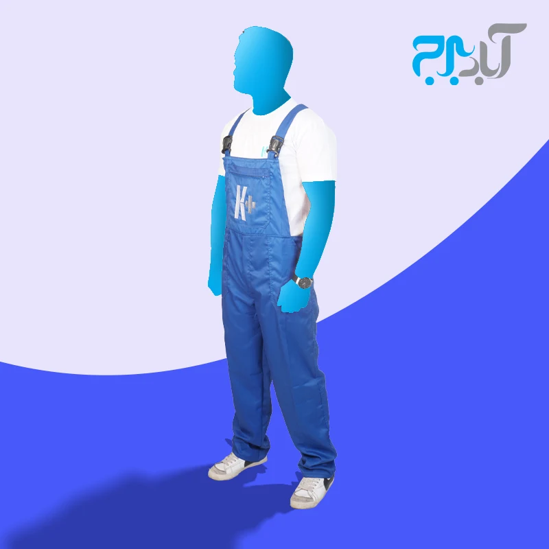 لباس کار دوبنده آبی با گلدوزی +K سایز مدیوم (M)