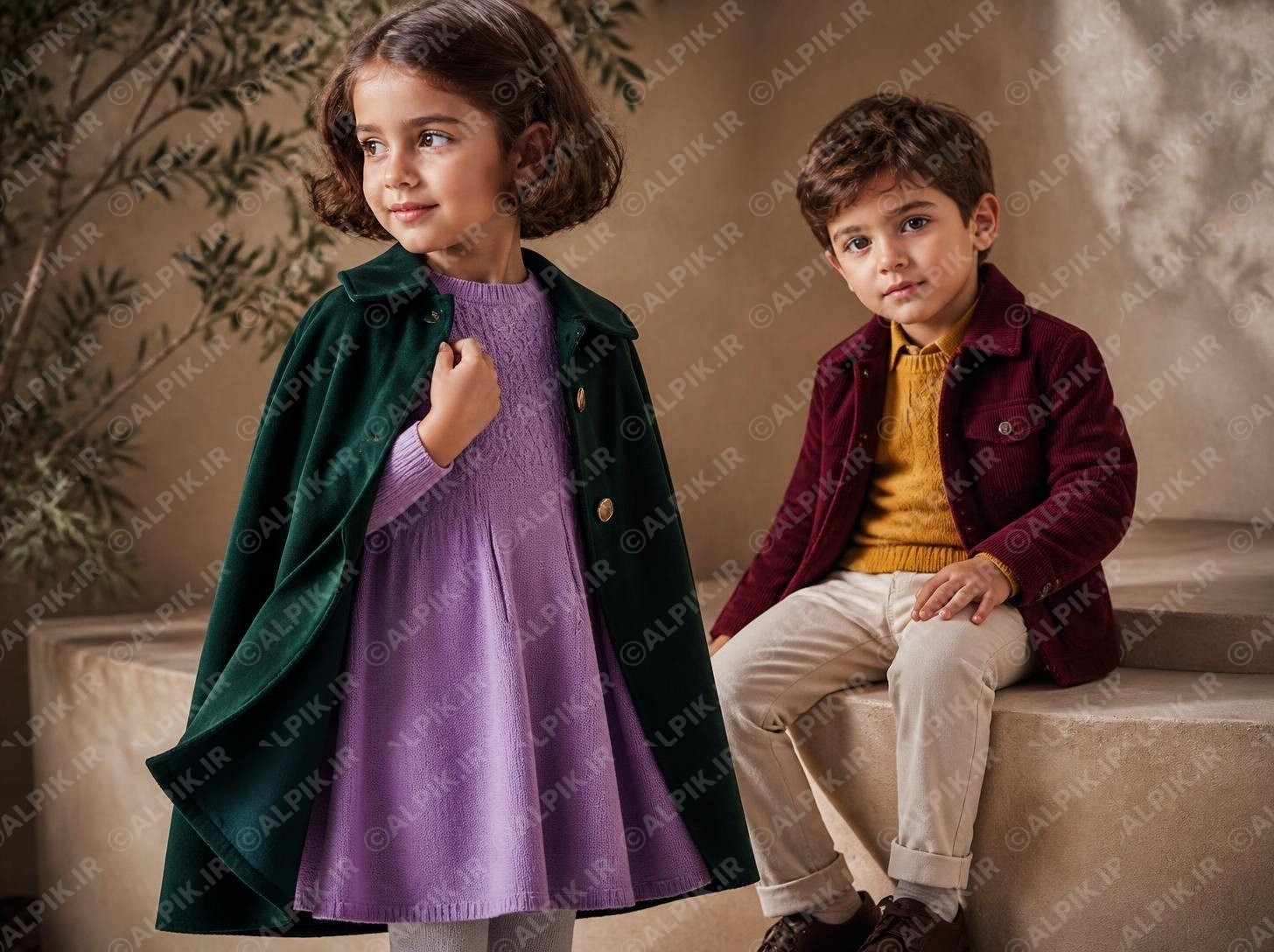 عکس تبلیغاتی پوشاک پاییزه و زمستانه کودکان